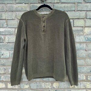 Men's Olive Green 100% Cotton Sweater, Size M